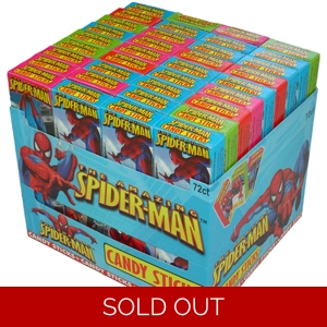 Marvel Spiderman Candy Sticks Pack Novelty Sweets Wholesale case